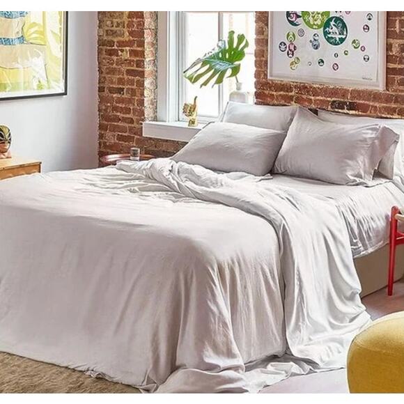 Buffy Duvet Cover Breeze Eucalyptus Full Queen Light Grey NWT - Picture 2 of 6